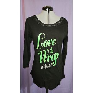 It Works!, Black, Green, Top, Size: M